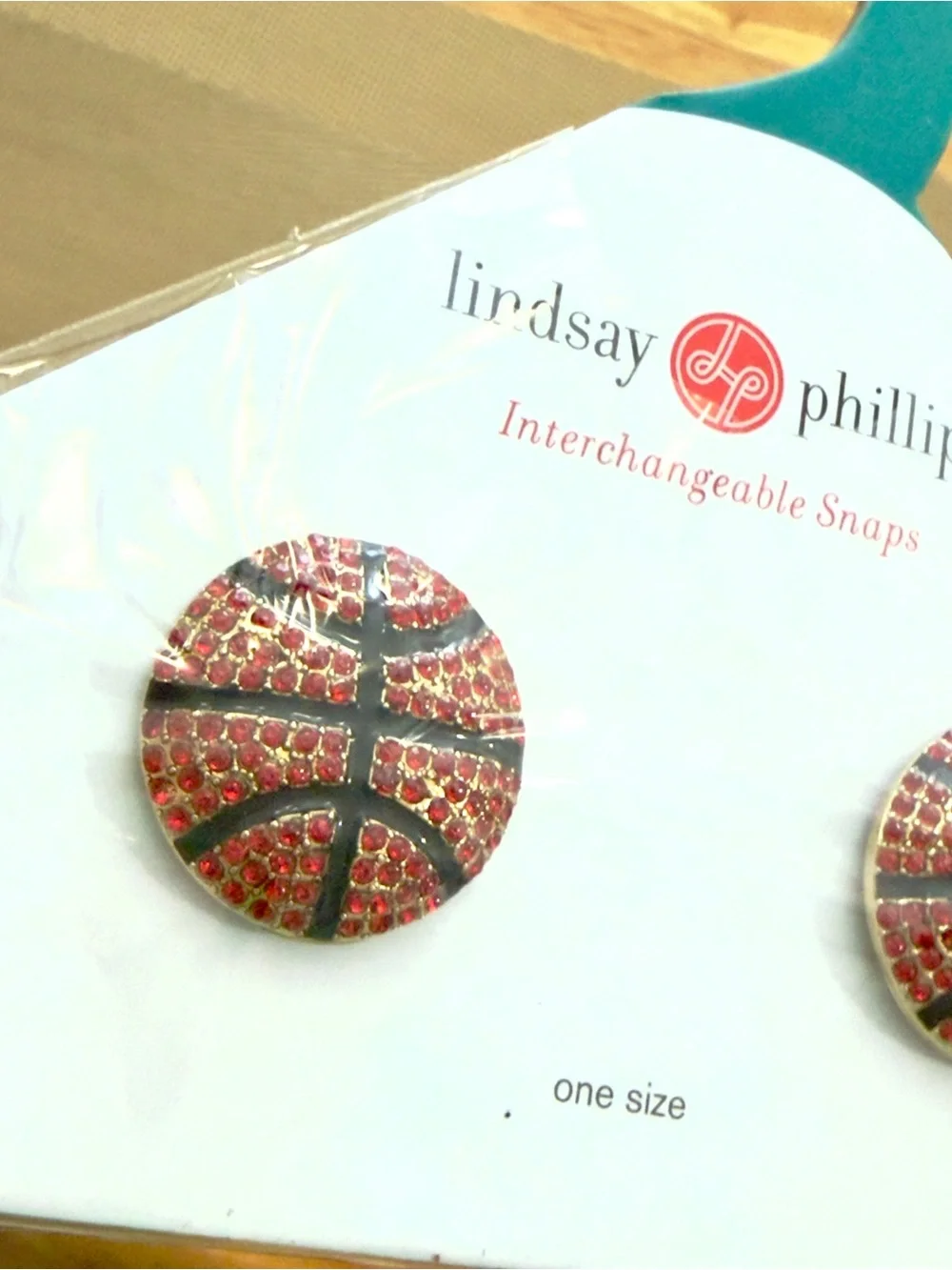 Lindsay Phillips Orange and black Rhinestone Basketball Interchangeable Snaps